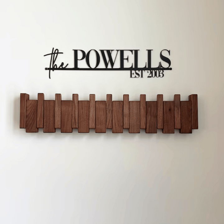 Handcrafted Wooden Piano Key Coat Rack