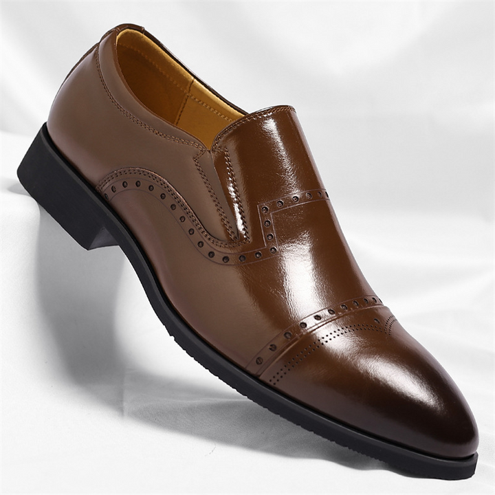 Matteo Leather Brogue Loafers