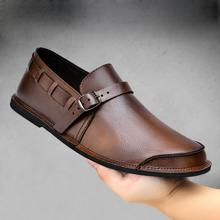 Ferrara Leather Buckle Loafers