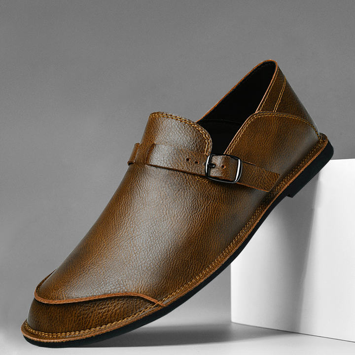 Firenze Leather Buckle Loafers