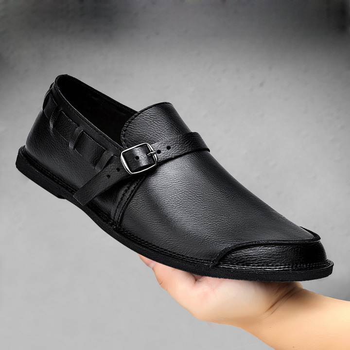 Ferrara Leather Buckle Loafers
