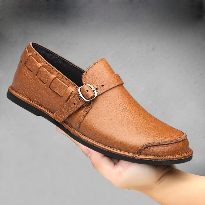 Ferrara Leather Buckle Loafers