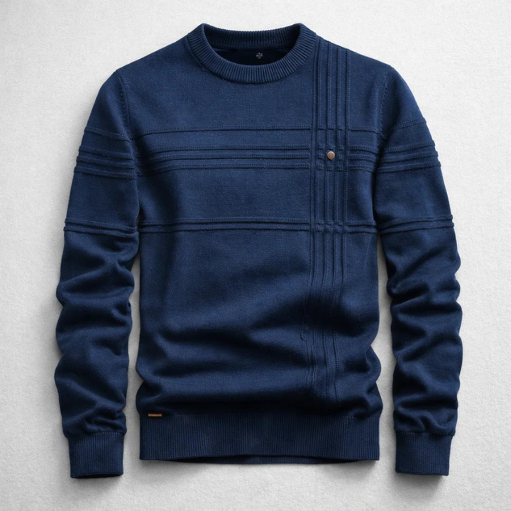 Hudson Grid-Knit Cotton Sweater