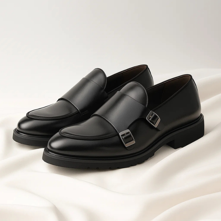 Oxford Leather Monk Strap Loafers