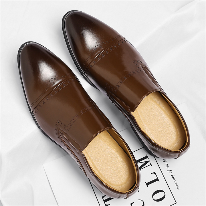 Matteo Leather Brogue Loafers