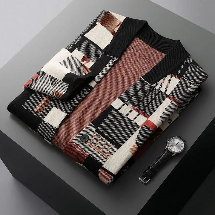 Èze Abstract Wool Cardigan