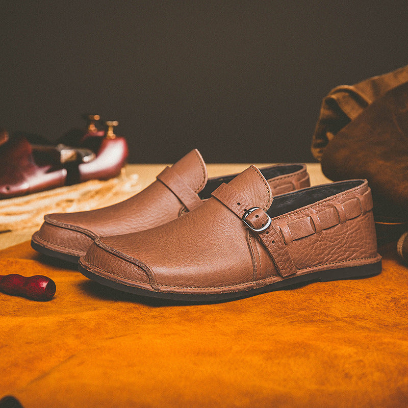 Ferrara Leather Buckle Loafers