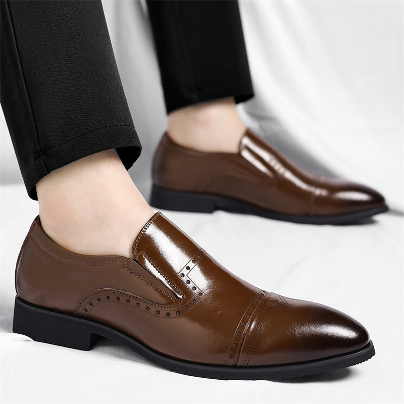 Matteo Leather Brogue Loafers