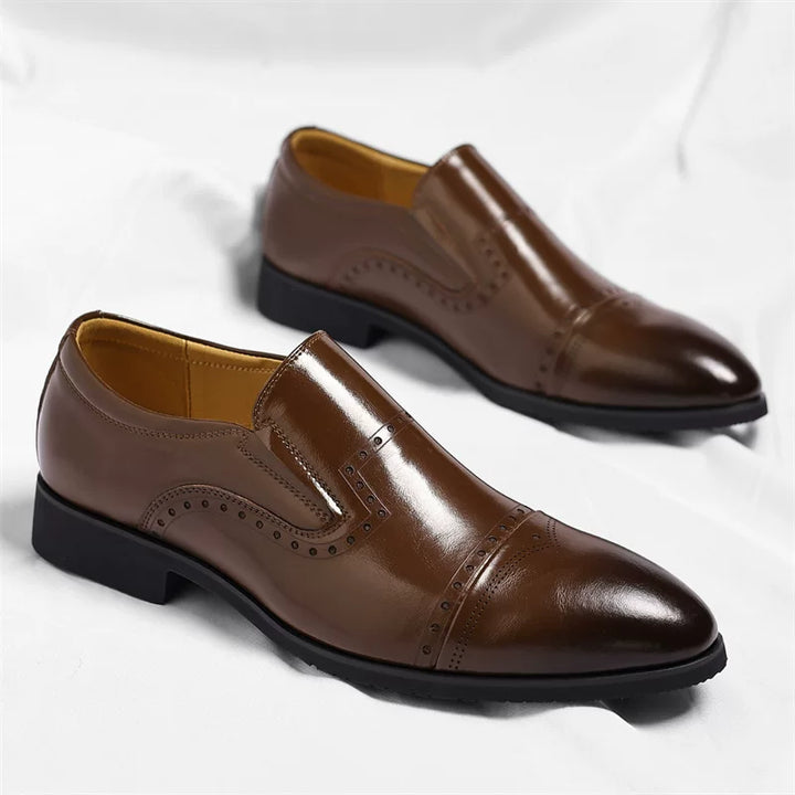 Matteo Leather Brogue Loafers