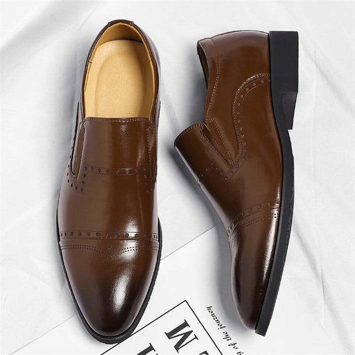Matteo Leather Brogue Loafers