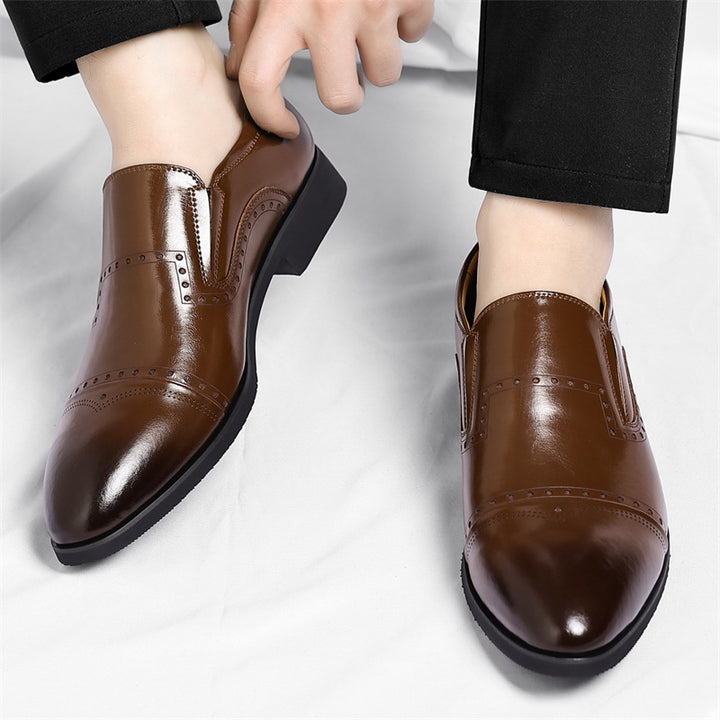 Matteo Leather Brogue Loafers