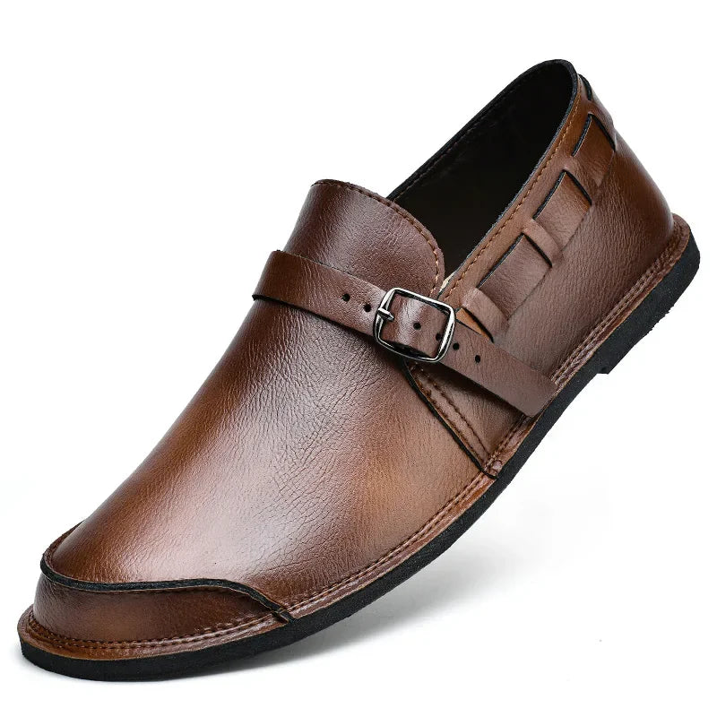 Ferrara Leather Buckle Loafers
