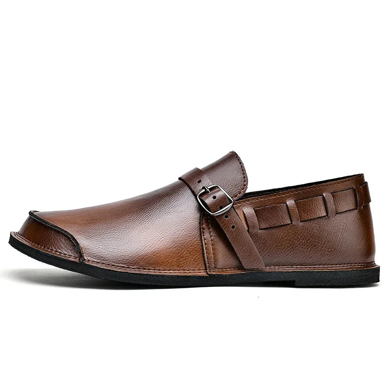 Ferrara Leather Buckle Loafers