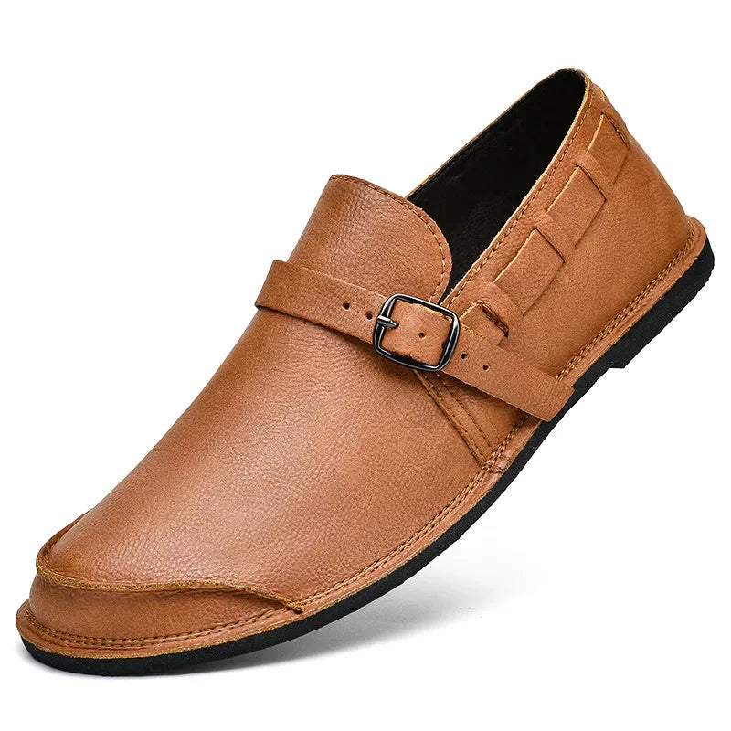 Ferrara Leather Buckle Loafers