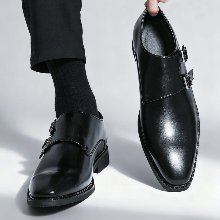 Veneto Leather Monk Strap Loafers