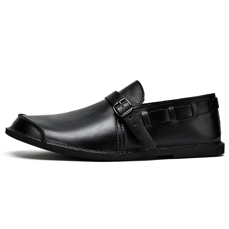 Ferrara Leather Buckle Loafers