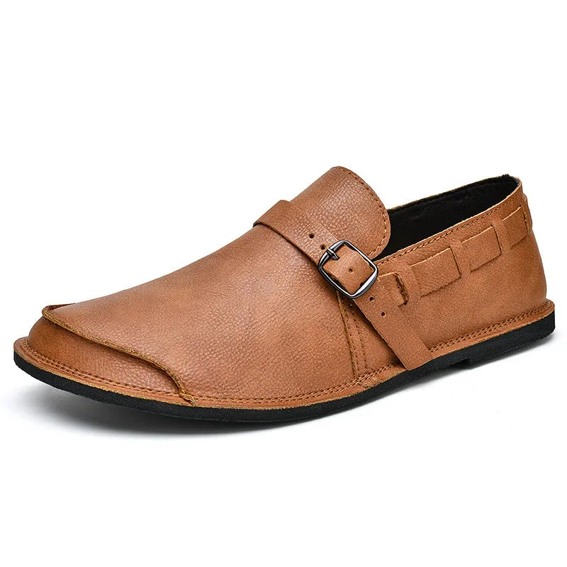 Ferrara Leather Buckle Loafers