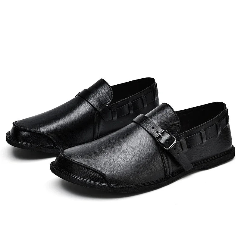 Ferrara Leather Buckle Loafers