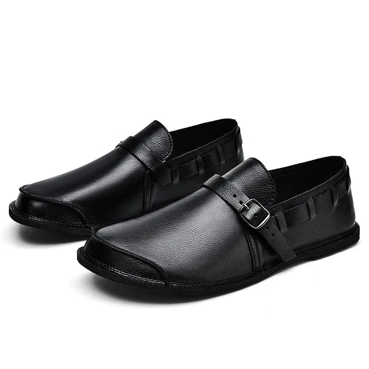 Ferrara Leather Buckle Loafers