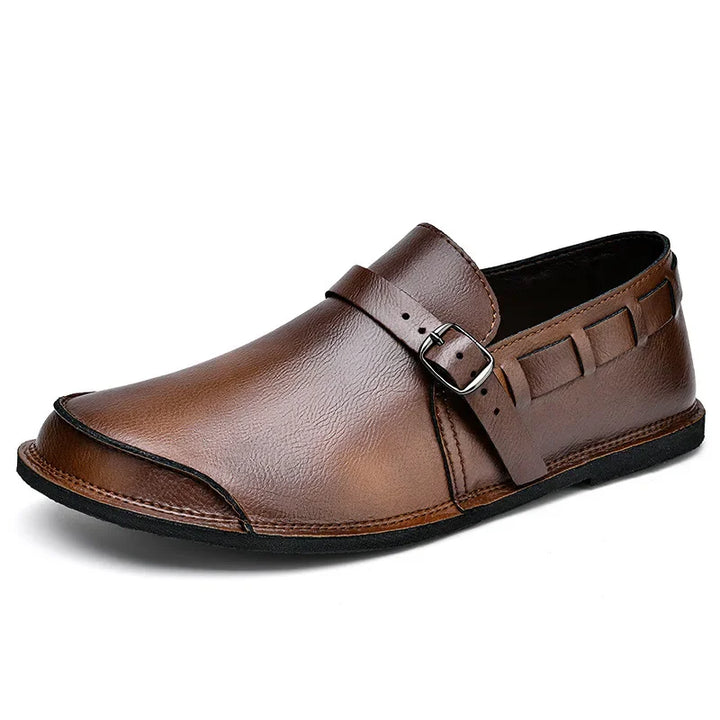 Ferrara Leather Buckle Loafers