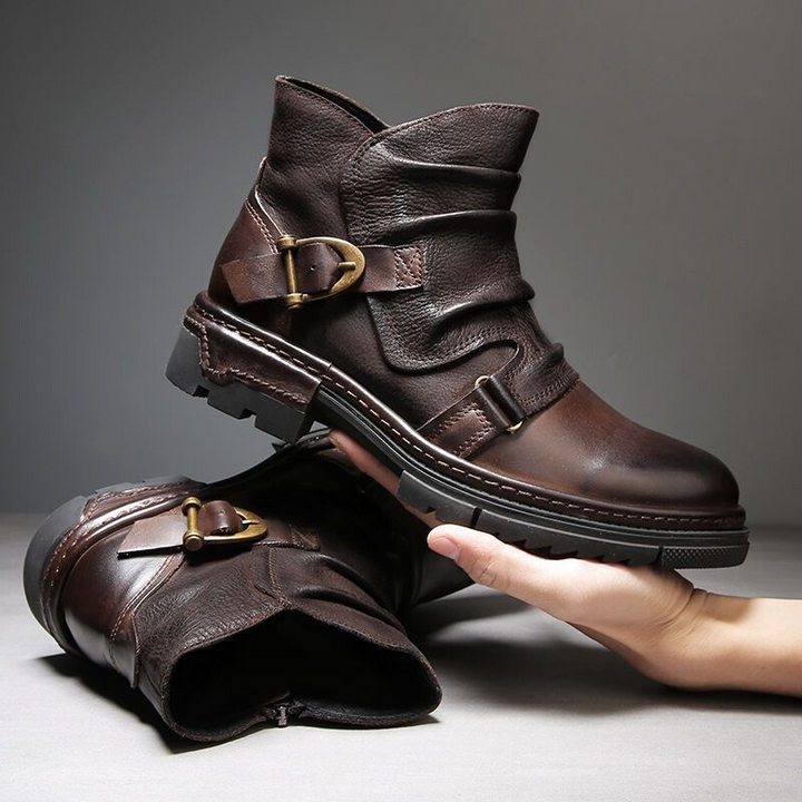 Toretto Leather Biker Boots